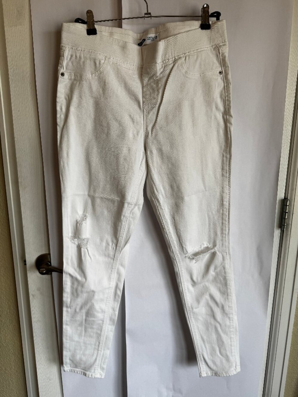 Midrise White Jeggins Size 12 | Upcycling Blank, Y2K Costume - Picture 1 of 6